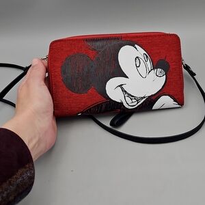 Disneyland Red and Black Crossbody / Wristlet Bag